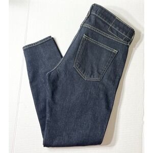 Amo Jeans Women's 28 Blue Twist Soft Raw Cropped Split Ankle Coquette Moto Date